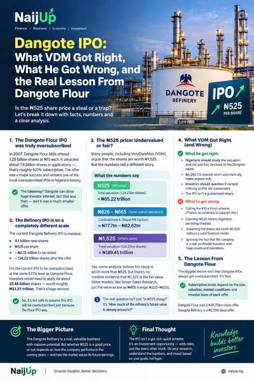 Dangote Refinery IPO: What the Dangote Flour Mills IPO Really Teaches Us — And Where VeryDarkMan’s Argument Falls Short